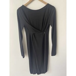 AnnaRita N Womens Dress New Black Long Sleeve Viscose Blend Size 6 Stretch